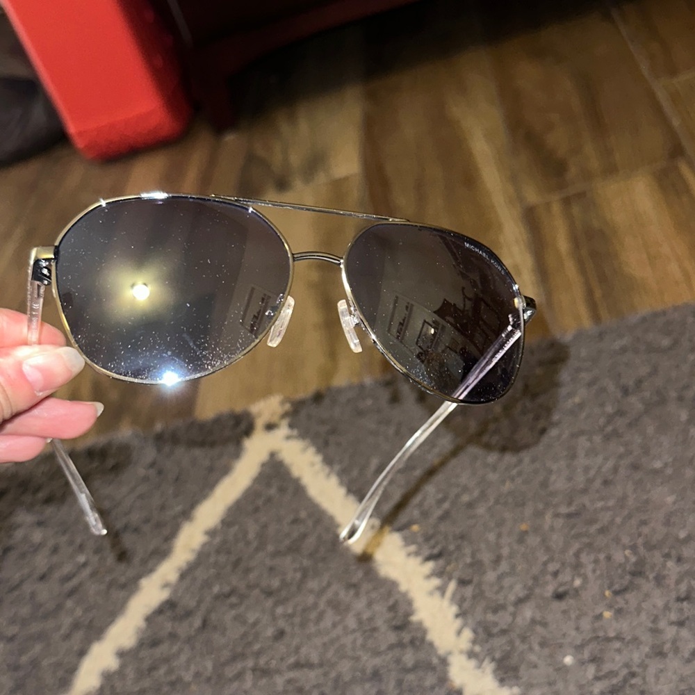 Michael Kors Silver and Black Aviator Sunglasses - Picture 3 of 4